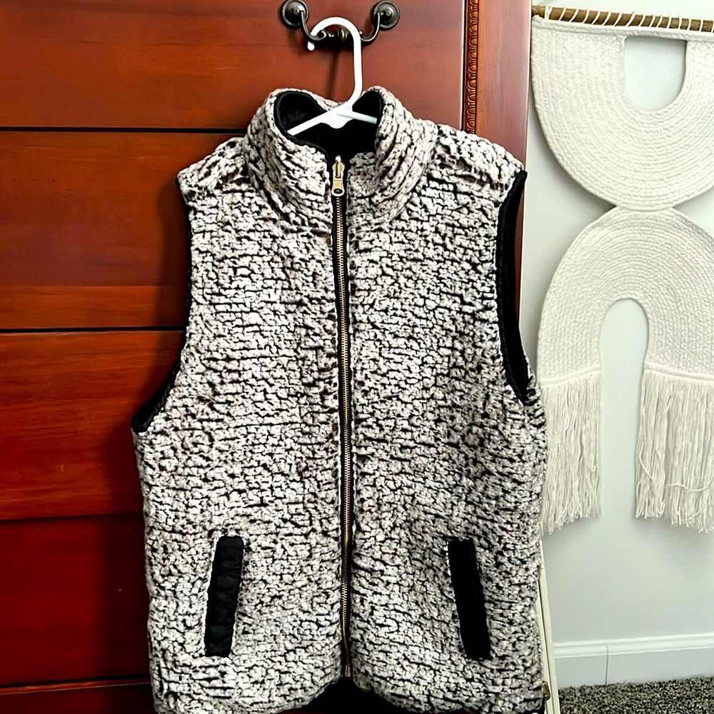 Fuzzy quilted vest